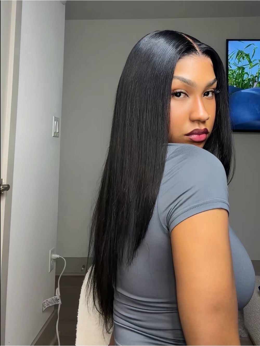 WavyTalk Sleek Straight 9x6 Closure Wig - Natural Black - Picture 4 of 6